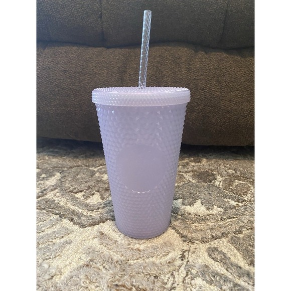 Starbucks Icy Lilac Iridescent Cold Cup 16oz Studded Tumbler W/ Lid & Straw NEW - Picture 1 of 7